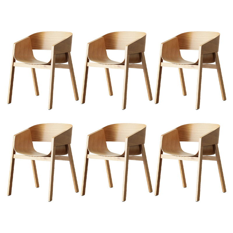 Traditional Wood Dining Arm Chairs Open Back Dining Side Chair for Restaurant Use