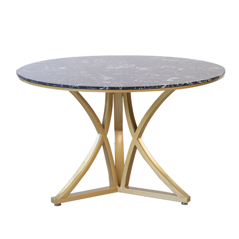 Traditional Luxury Dining Table Artificial Marble Round Table for Home