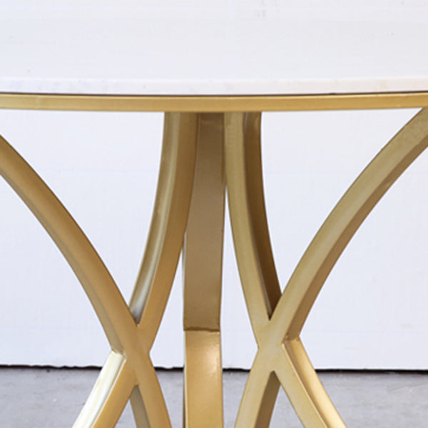 Traditional Luxury Dining Table Artificial Marble Round Table for Home