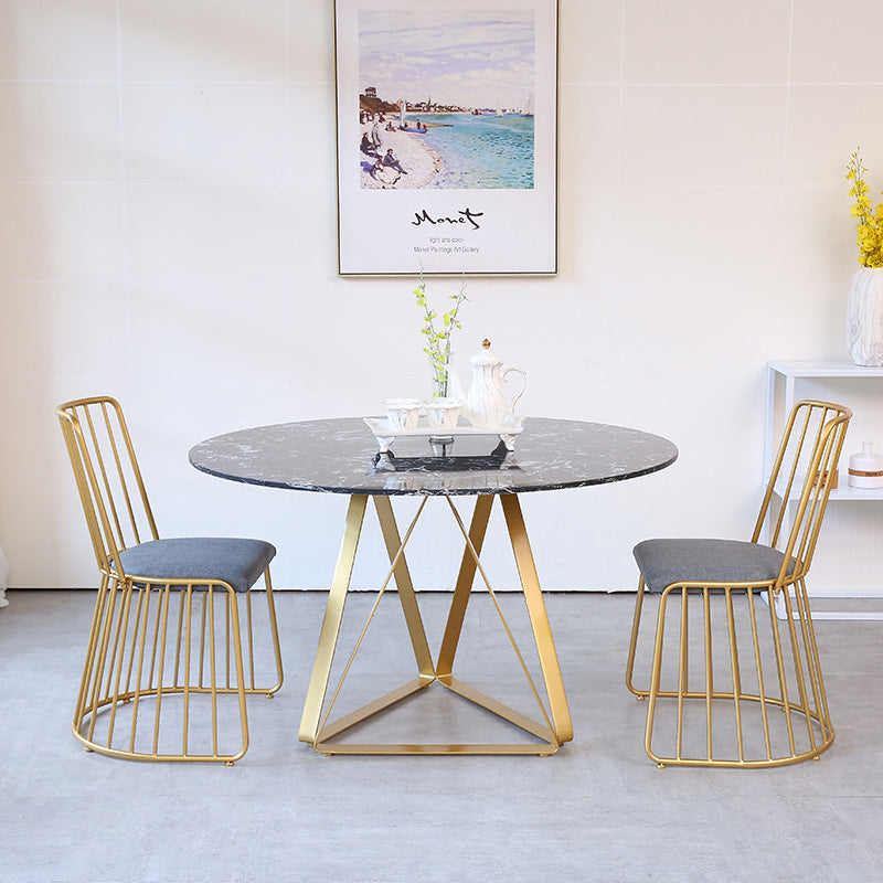 Traditional Luxury Dining Table Artificial Marble Round Table for Home
