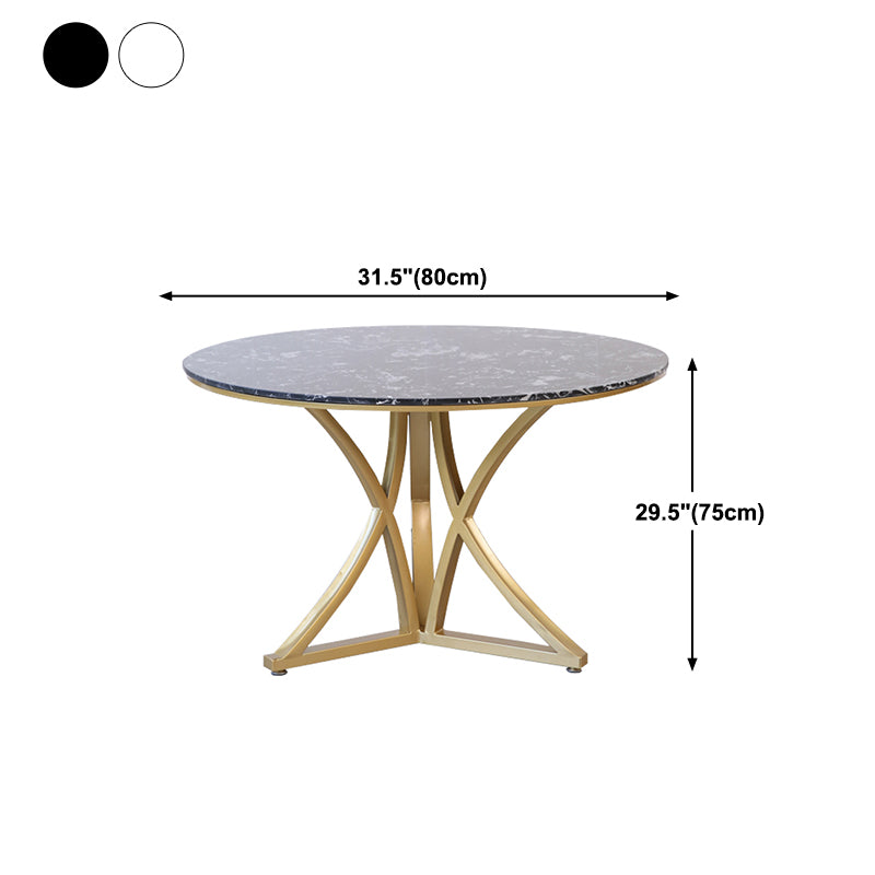 Traditional Luxury Dining Table Artificial Marble Round Table for Home