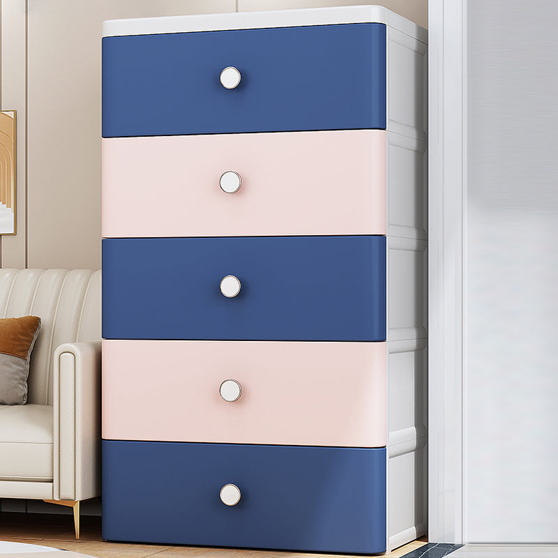 Modern Style Non-Hanging Armoire Plastic Storage Cabinet with Drawers