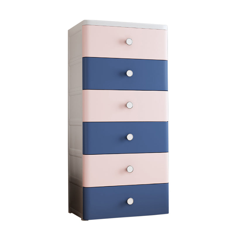 Modern Style Non-Hanging Armoire Plastic Storage Cabinet with Drawers