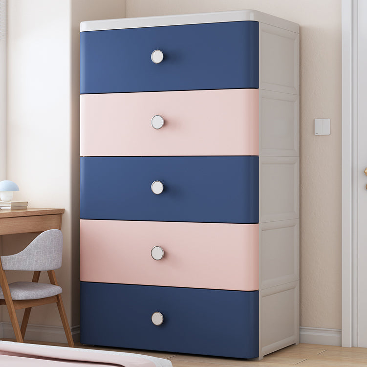 Modern Style Non-Hanging Armoire Plastic Storage Cabinet with Drawers