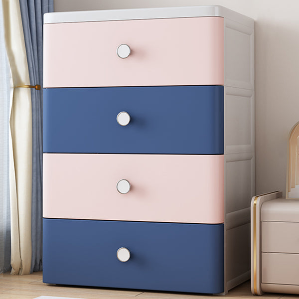 Modern Style Non-Hanging Armoire Plastic Storage Cabinet with Drawers