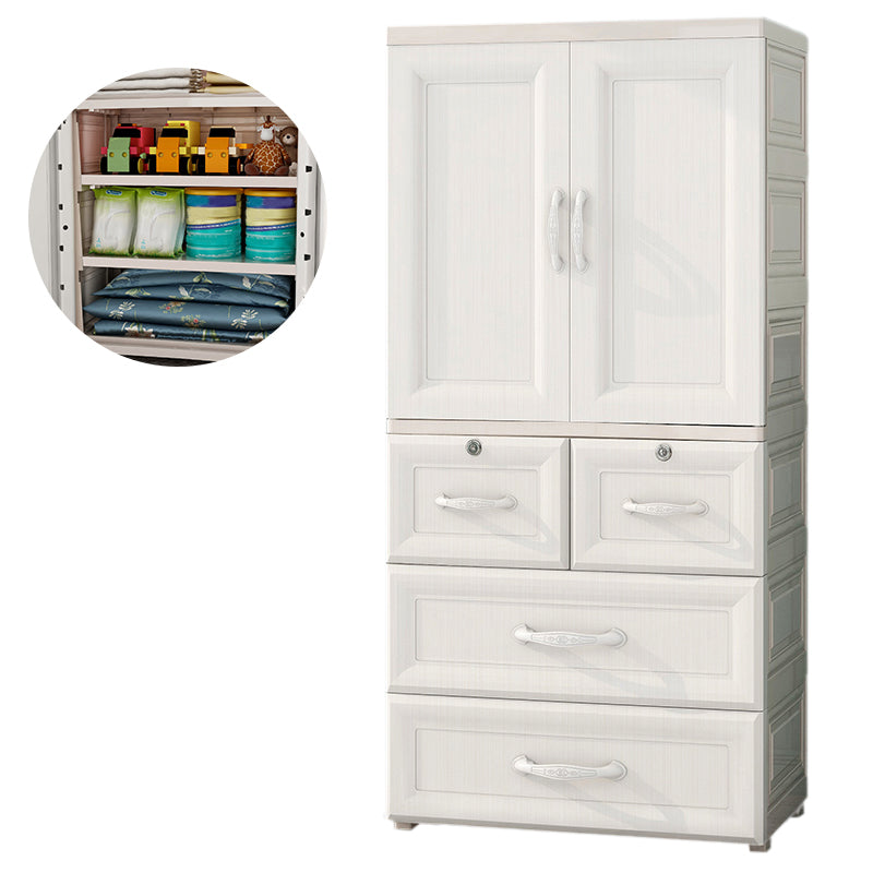 Bedroom Hinged Door Storage Cabinet Contemporary Plastic Cabinet