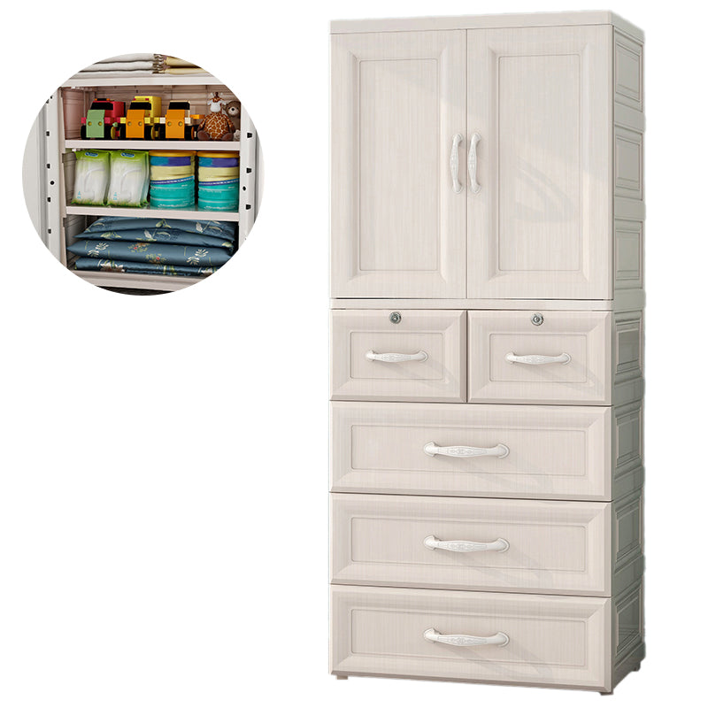 Bedroom Hinged Door Storage Cabinet Contemporary Plastic Cabinet