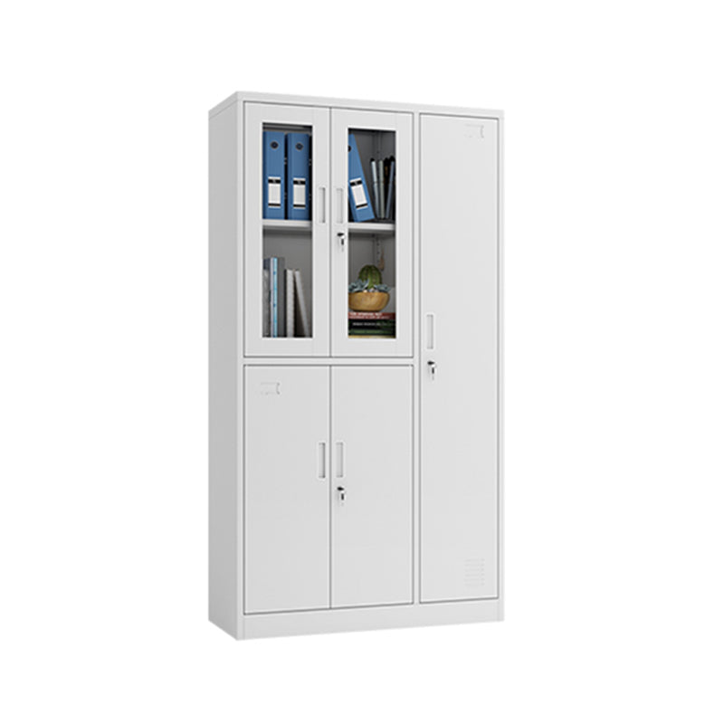 Steel Wardrobe Armoire Contemporary White Storage Cabinet for Home
