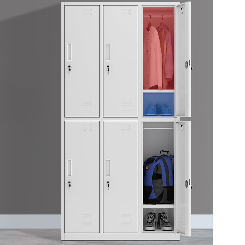 Steel Wardrobe Armoire Contemporary White Storage Cabinet for Home