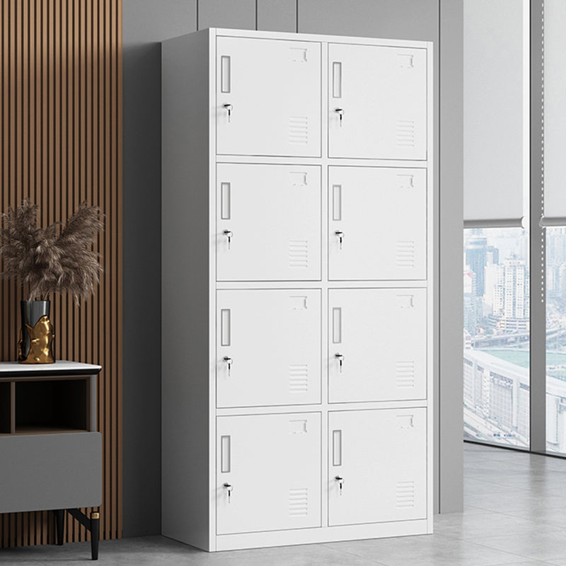 Steel Wardrobe Armoire Contemporary White Storage Cabinet for Home