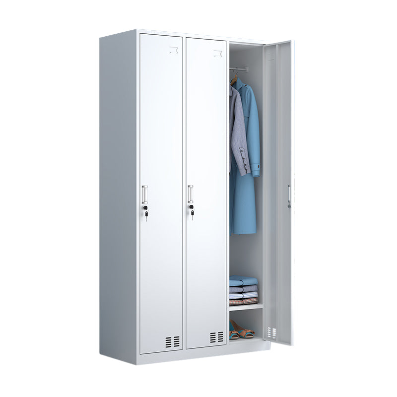 Modern Style Wardrobe White Colour Metal Wardrobe Closet With Doors