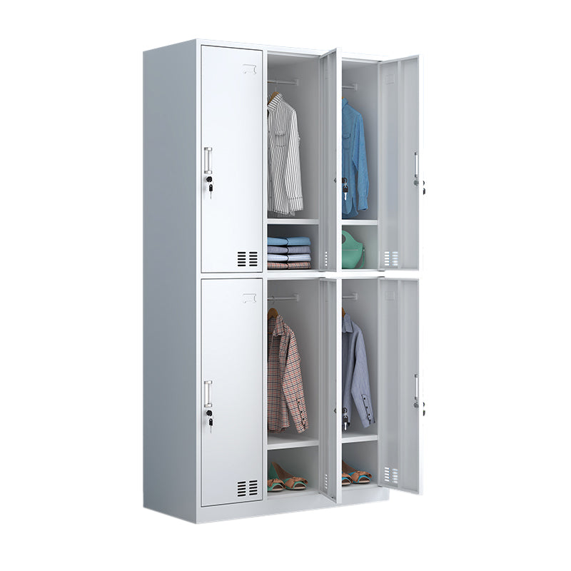 Modern Style Wardrobe White Colour Metal Wardrobe Closet With Doors