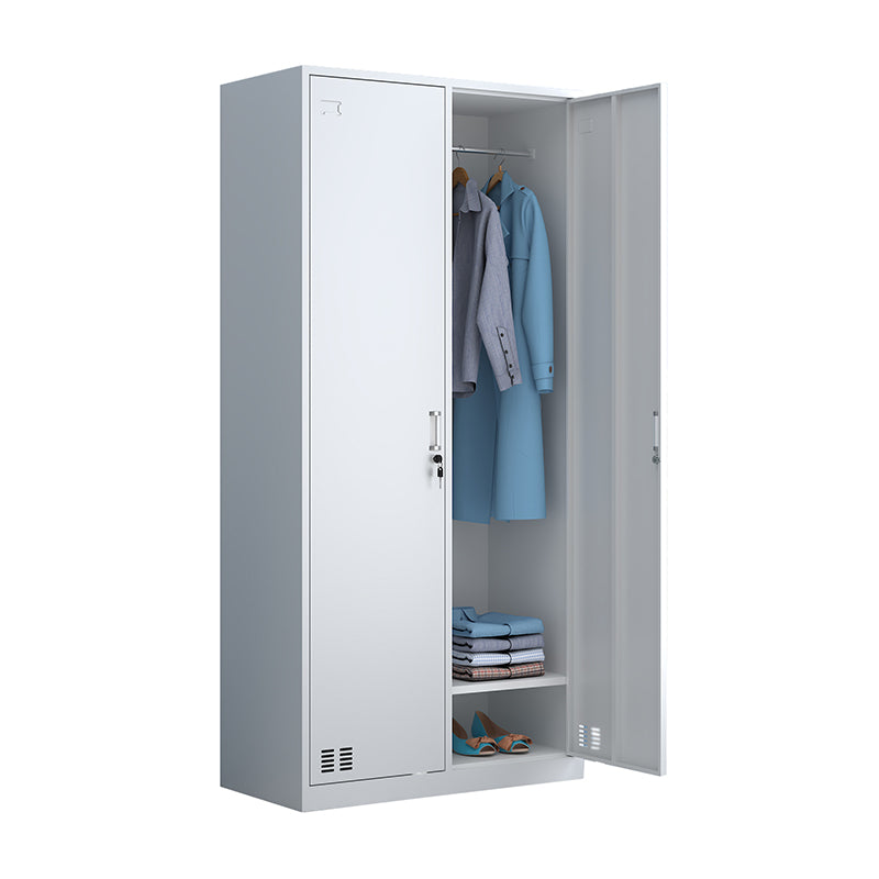 Modern Style Wardrobe White Colour Metal Wardrobe Closet With Doors