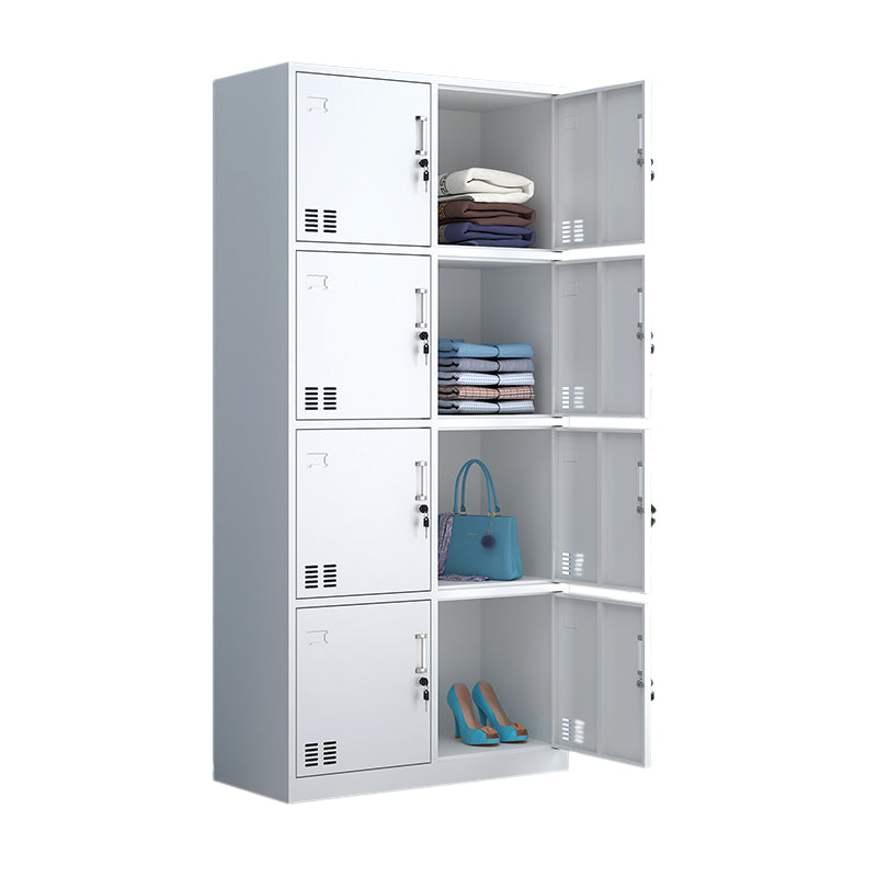Modern Style Wardrobe White Colour Metal Wardrobe Closet With Doors
