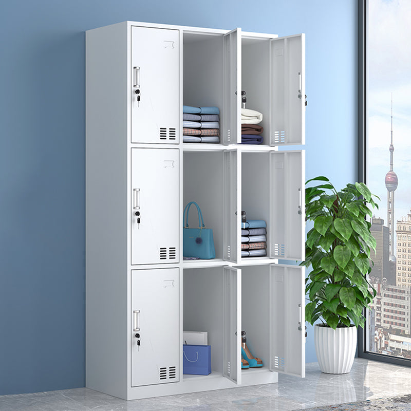 Modern Style Wardrobe White Colour Metal Wardrobe Closet With Doors