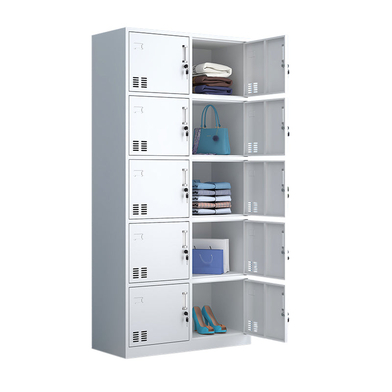 Modern Style Wardrobe White Colour Metal Wardrobe Closet With Doors