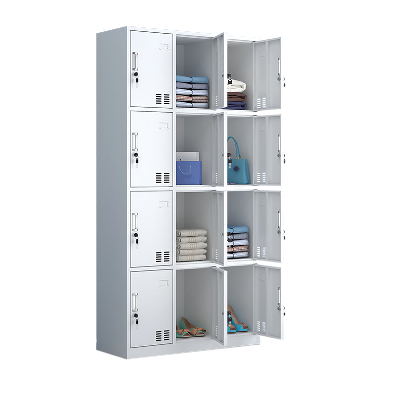 Modern Style Wardrobe White Colour Metal Wardrobe Closet With Doors