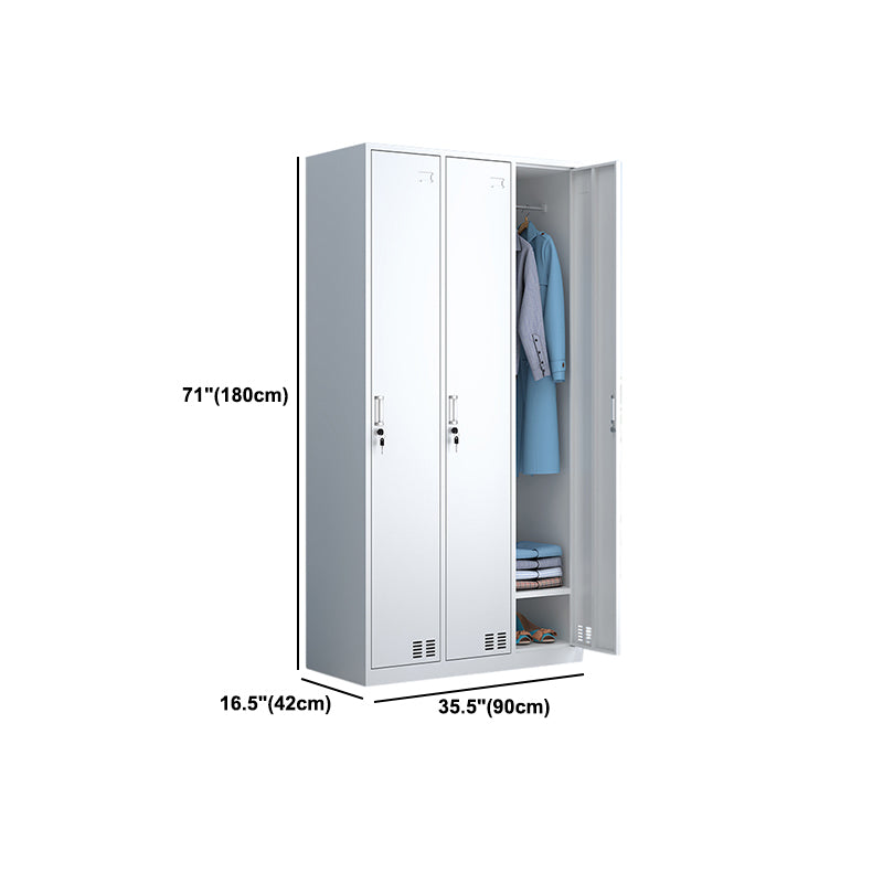 Modern Style Wardrobe White Colour Metal Wardrobe Closet With Doors