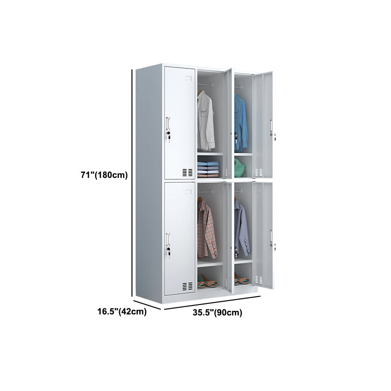 Modern Style Wardrobe White Colour Metal Wardrobe Closet With Doors