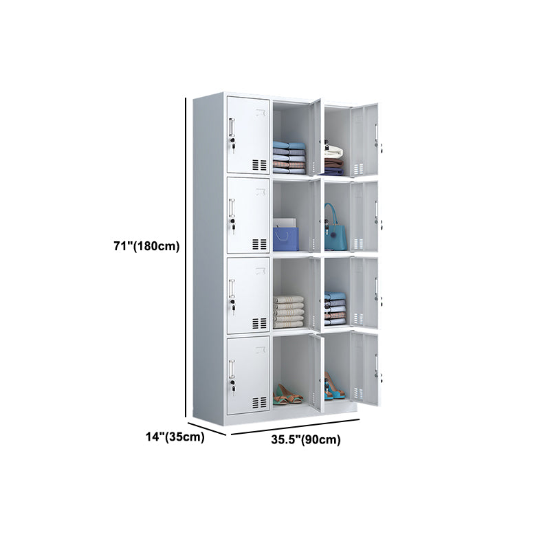 Modern Style Wardrobe White Colour Metal Wardrobe Closet With Doors