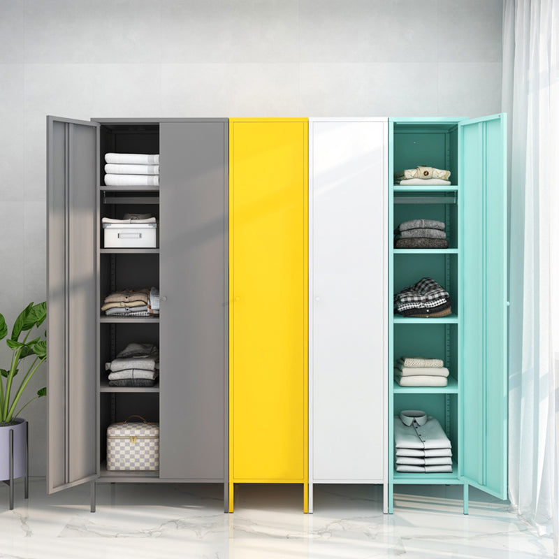 Steel Storage Cabinet Contemporary Non-Hanging Armoire for Home