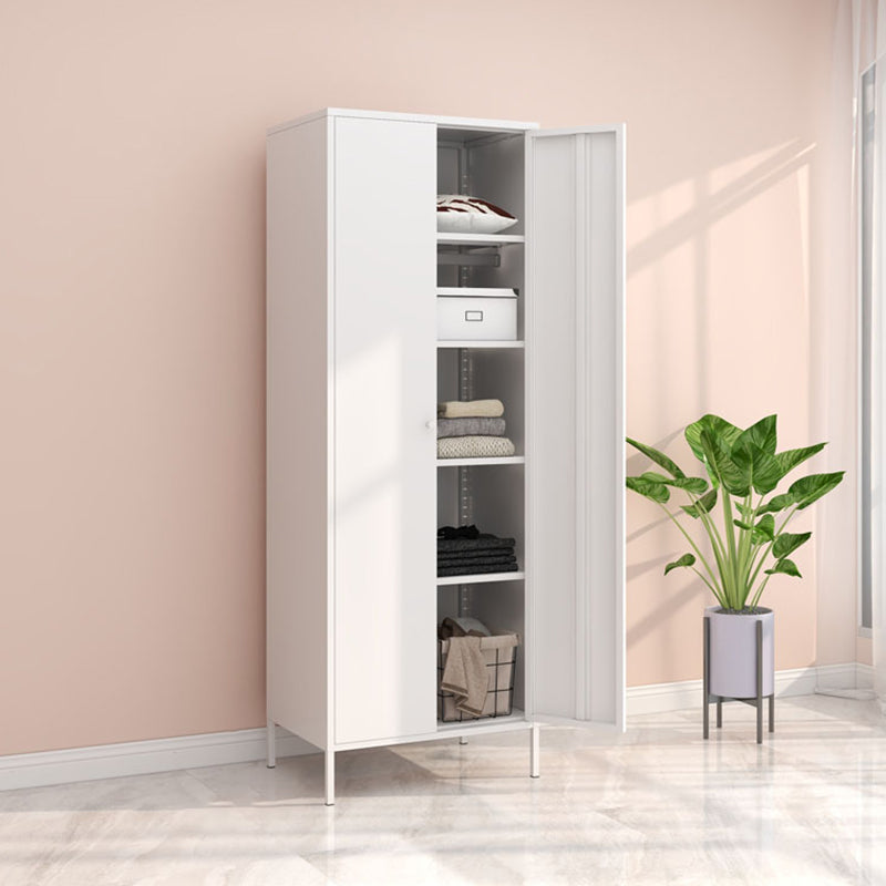 Steel Storage Cabinet Contemporary Non-Hanging Armoire for Home