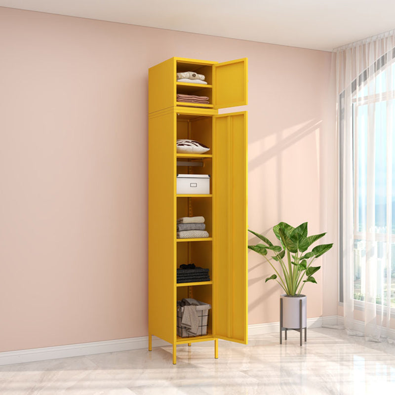 Steel Storage Cabinet Contemporary Non-Hanging Armoire for Home