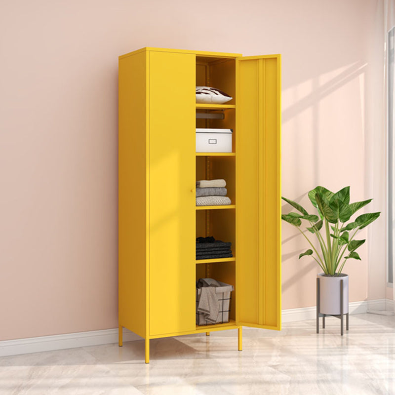 Steel Storage Cabinet Contemporary Non-Hanging Armoire for Home