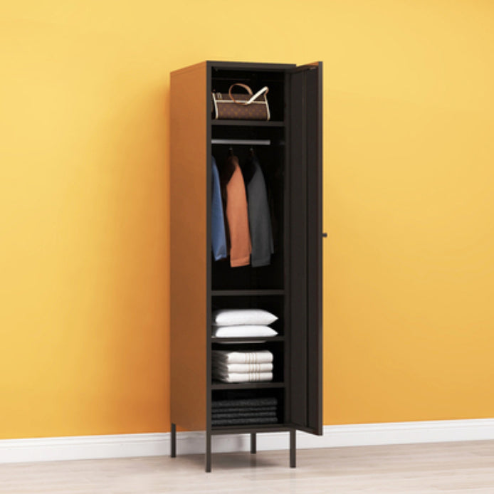 Metallic Finish Cabinet with Legs Contemporary Metal Wardrobe for Home