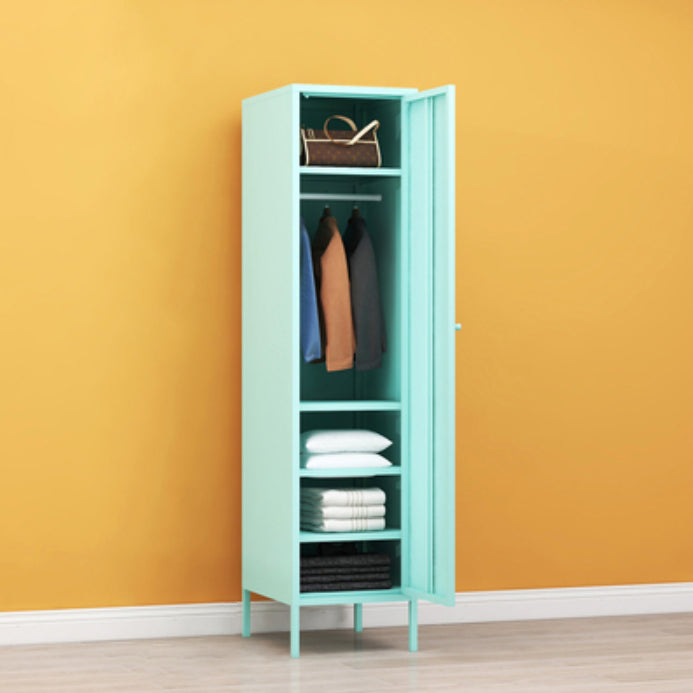 Metallic Finish Cabinet with Legs Contemporary Metal Wardrobe for Home