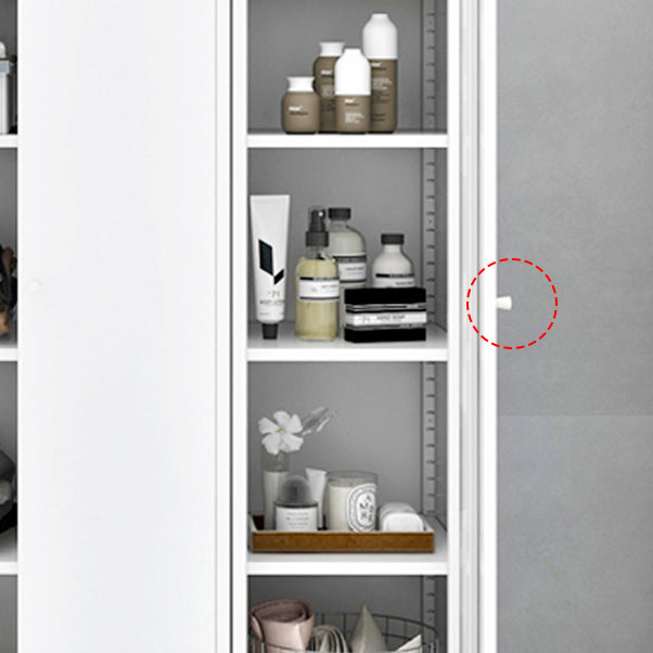 Metallic Finish Cabinet with Legs Contemporary Metal Wardrobe for Home