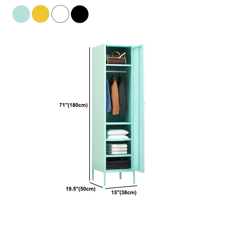 Metallic Finish Cabinet with Legs Contemporary Metal Wardrobe for Home