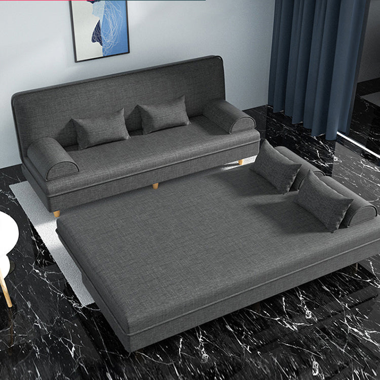 Linen Contemporary Armless Adjustable Sofa Convertible Sofa for Living Room, Apartment