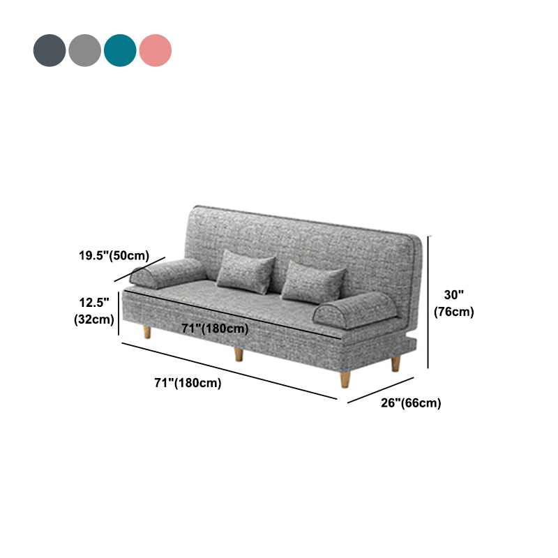Linen Contemporary Armless Adjustable Sofa Convertible Sofa for Living Room, Apartment