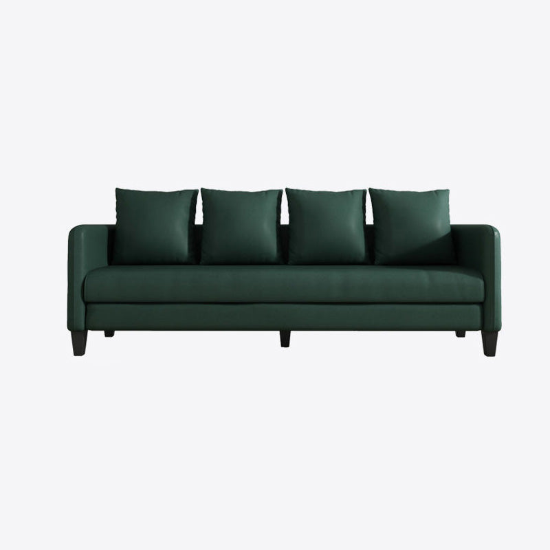 Faux Leather Sofa 78.74" W x 25.19" D x 23.22" H Square Arm Sofa for Living Room