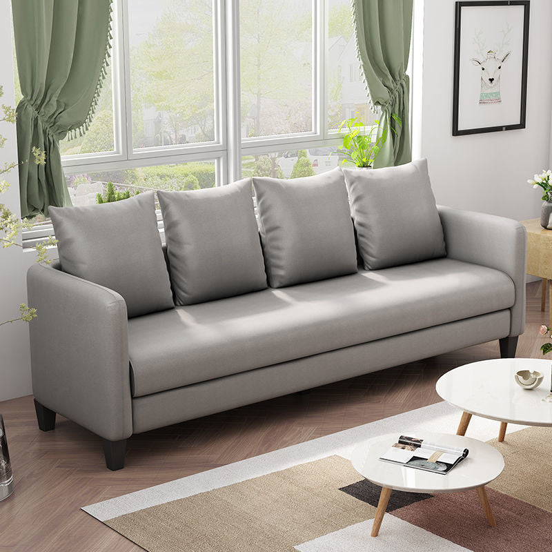 Faux Leather Sofa 78.74" W x 25.19" D x 23.22" H Square Arm Sofa for Living Room
