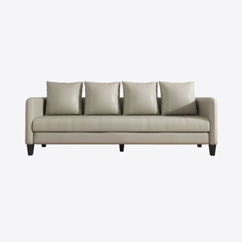 Faux Leather Sofa 78.74" W x 25.19" D x 23.22" H Square Arm Sofa for Living Room