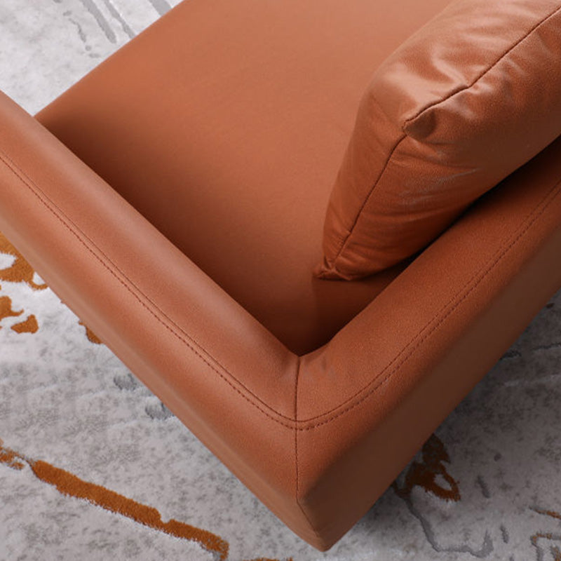 Faux Leather Sofa 78.74" W x 25.19" D x 23.22" H Square Arm Sofa for Living Room