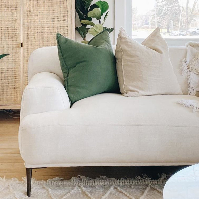 Contemporary Cushions Standard Recessed Arm Sofa for Living Room