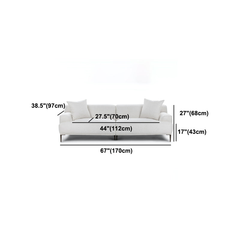 Contemporary Cushions Standard Recessed Arm Sofa for Living Room