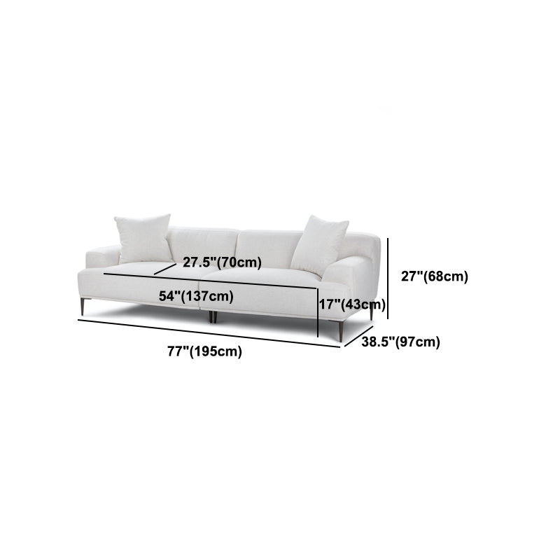 Contemporary Cushions Standard Recessed Arm Sofa for Living Room