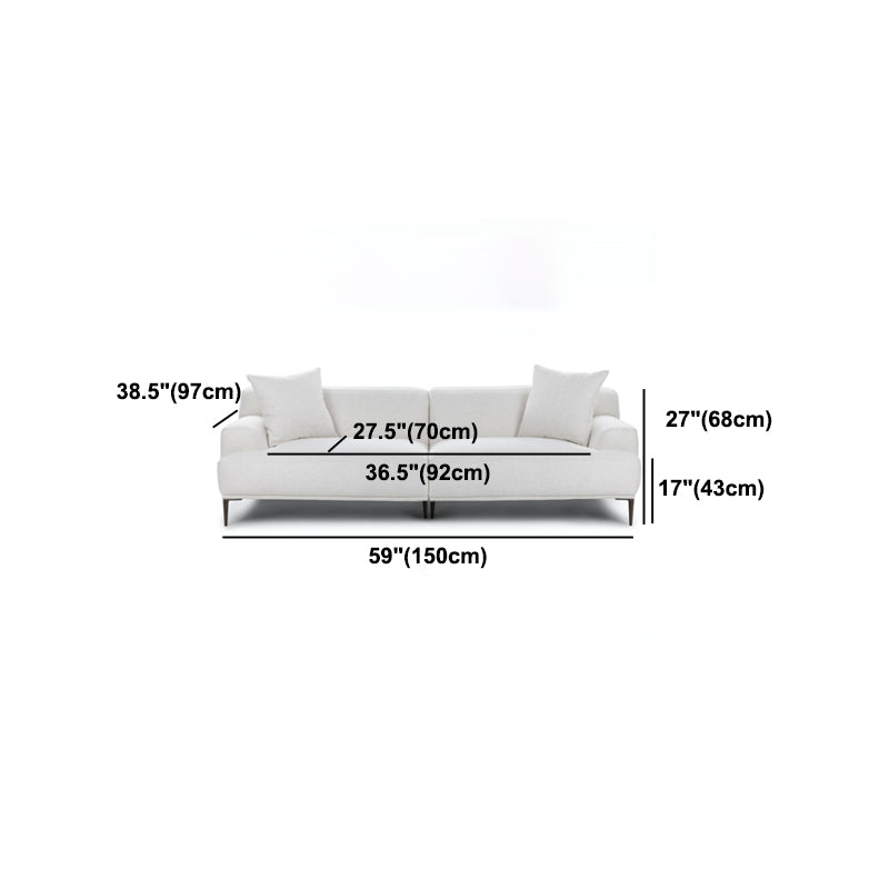 Contemporary Cushions Standard Recessed Arm Sofa for Living Room
