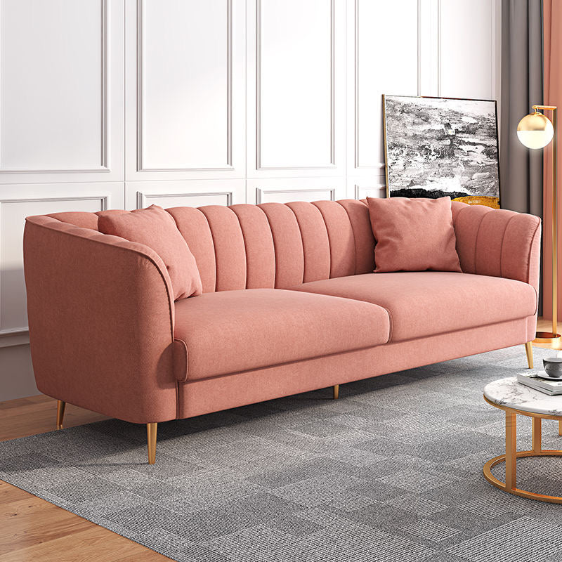 29.53"H Pink Upholstery Sofa with Sewn Pillow Back for Living Room