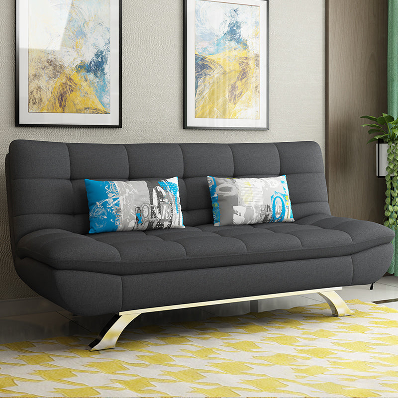 Contemporary Faux Leather and Cotton Blend Convertible Sofa Bed