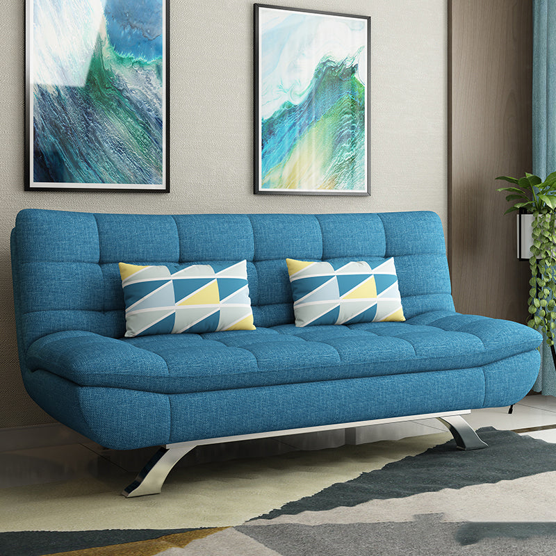 Contemporary Faux Leather and Cotton Blend Convertible Sofa Bed