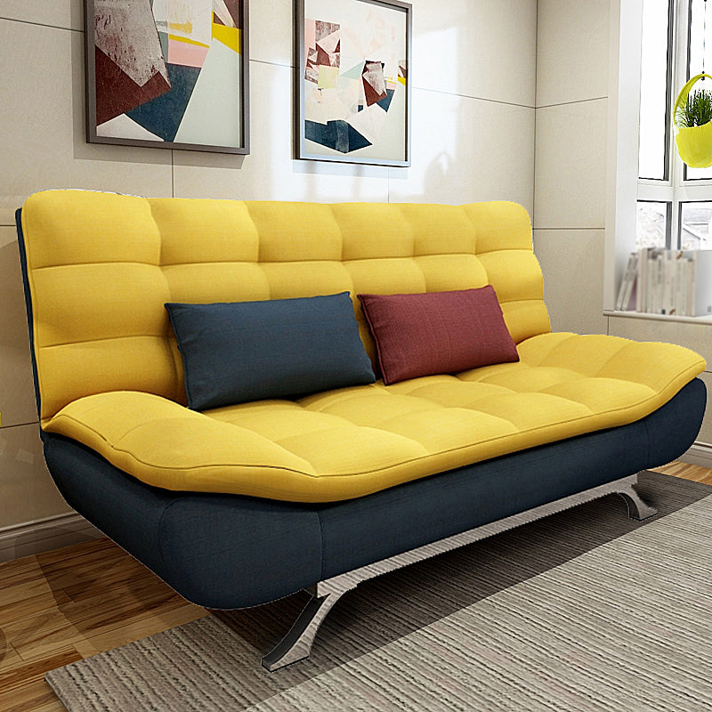 Contemporary Faux Leather and Cotton Blend Convertible Sofa Bed