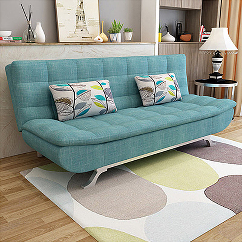 Contemporary Faux Leather and Cotton Blend Convertible Sofa Bed
