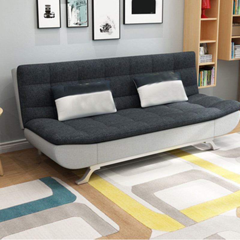 Contemporary Faux Leather and Cotton Blend Convertible Sofa Bed