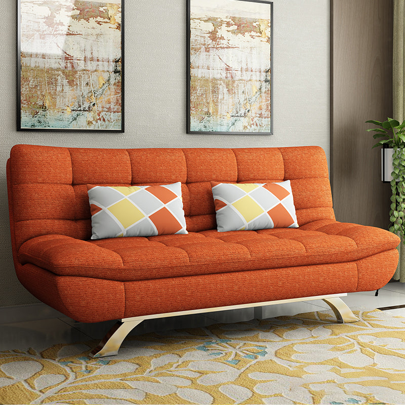 Contemporary Faux Leather and Cotton Blend Convertible Sofa Bed