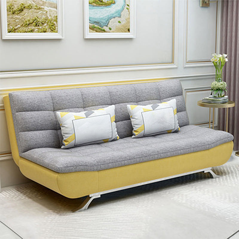 Contemporary Faux Leather and Cotton Blend Convertible Sofa Bed